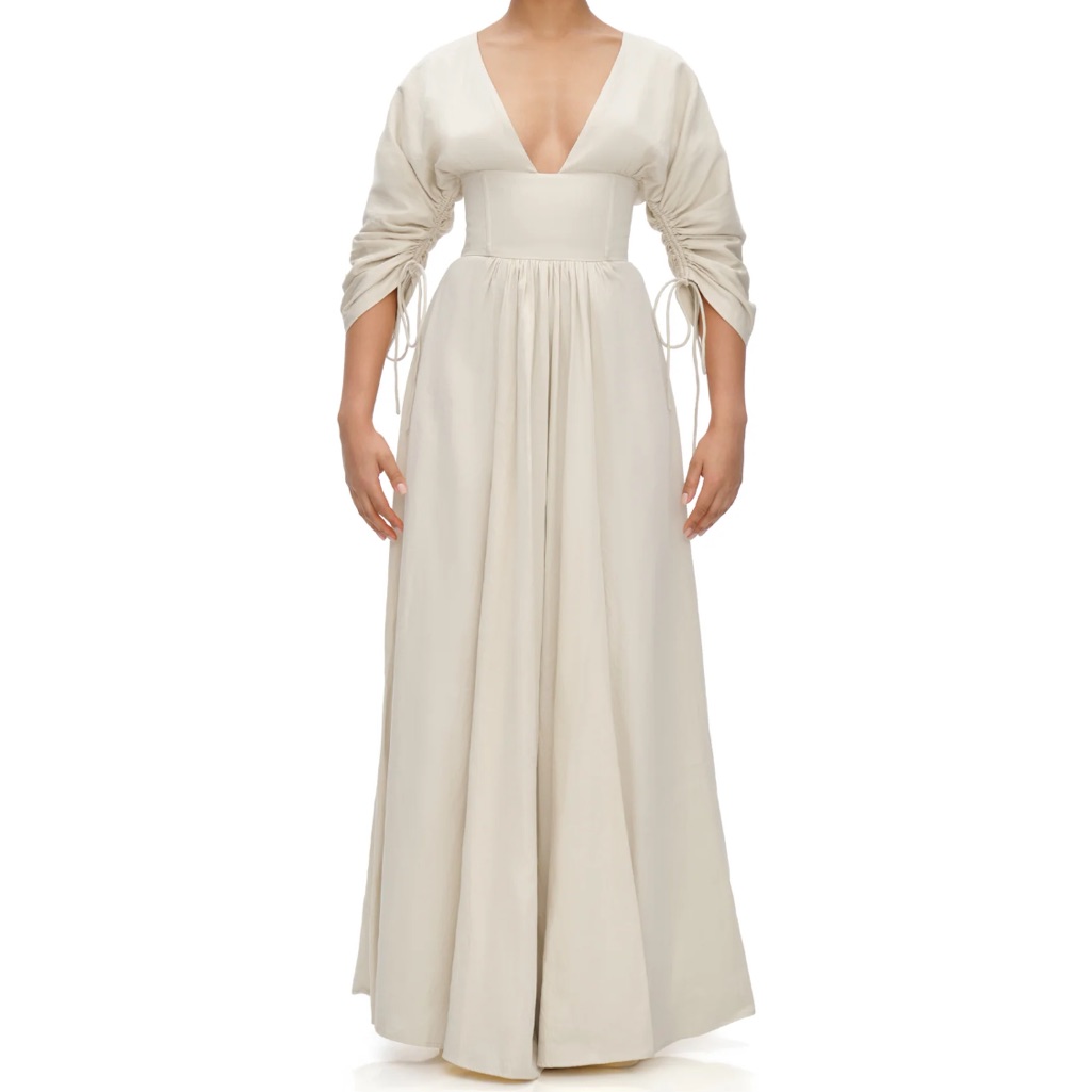Andrea Iyamah Adelle Maxi Dress -Bone - (Xxl/14)